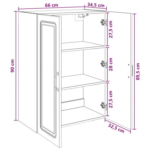 Стенно шкафче Дъб сонома 66 x 34,5 x 90 см Инженерна дървесина