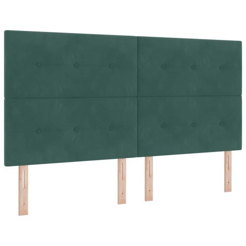 Легло с пружинирана основа Тъмнозелено 200 x 180 cm Кадифе