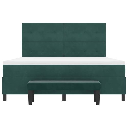 Легло с пружинирана основа Тъмнозелено 200 x 180 cm Кадифе