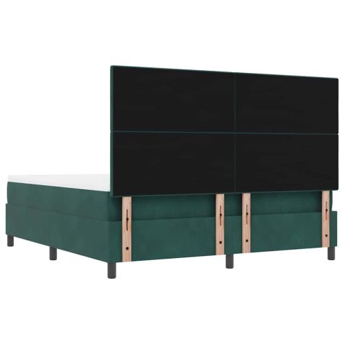 Легло с пружинирана основа Тъмнозелено 200 x 180 cm Кадифе