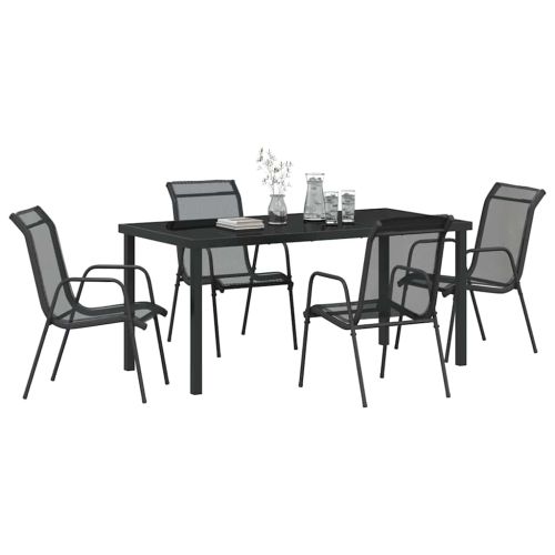 Комплект за хранене в градината 5 pcs Черно