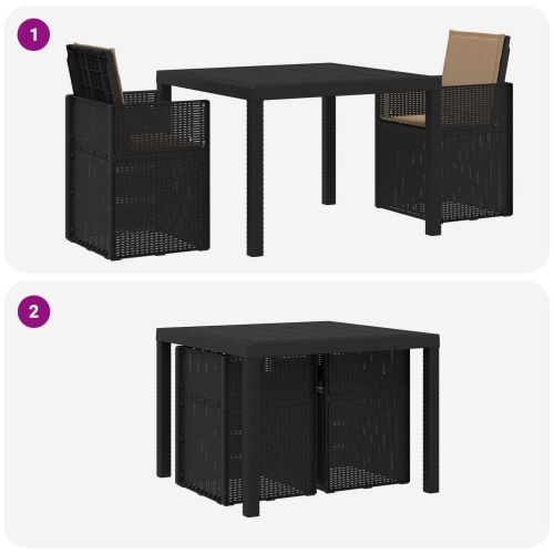 Комплект за хранене в градината 3 pcs Антрацит и таупе ПП