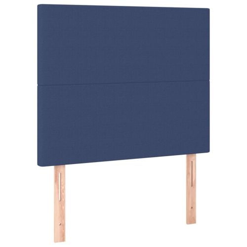 Боксспринг легло с матрак и LED, синьо, 120x200 см, плат