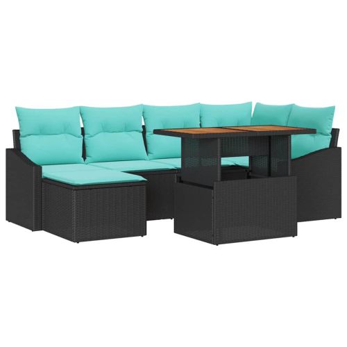 Комплект за хранене в градината 7 pcs Черен и Синьозелен