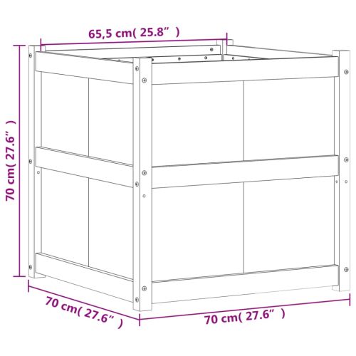 Градински сандък, 70x70x70 см, дугласко дърво масив