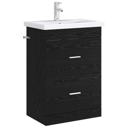 Кабинет под мивка за баня Черен дъб 56 x 37,5 x 81 см
