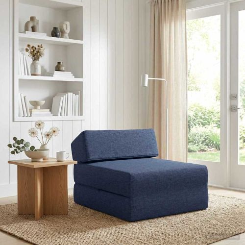 Сгъваем диван легло Синьо 60 x 70 x 41 см Текстил