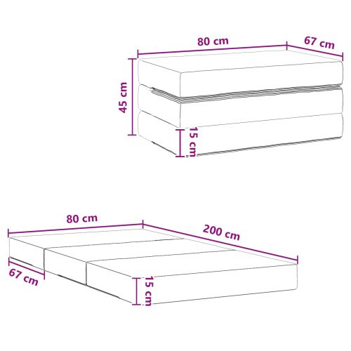 Сгъваем диван легло 80 x 67 x 45 см Тъмносиво