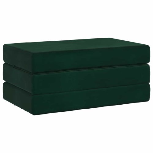 Сгъваем диван легло 80 x 67 x 45 см Тъмнозелено