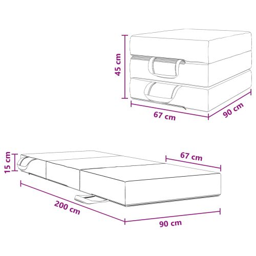Сгъваем диван легло 90 x 67 x 45 см Таупе