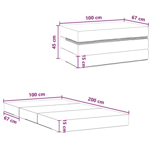 Сгъваем диван легло 100 x 67 x 45 см Тъмносиво