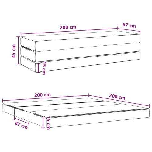 Сгъваем диван легло 200 x 67 x 45 см Черно