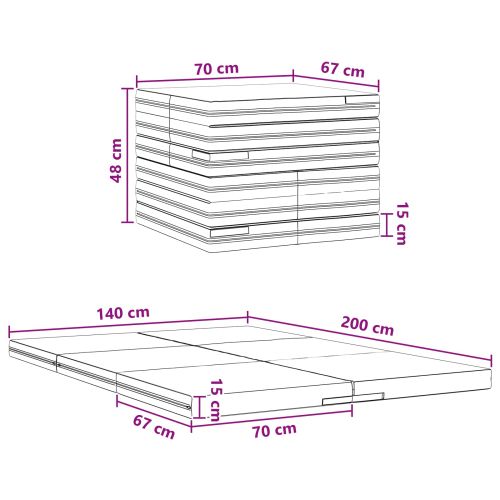 Сгъваем диван легло 140 x 67 x 15 см Черно