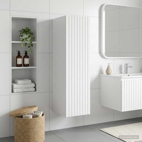 Стенно Баня Кабинет Бял гланц 33 x 34,5 x 100 см