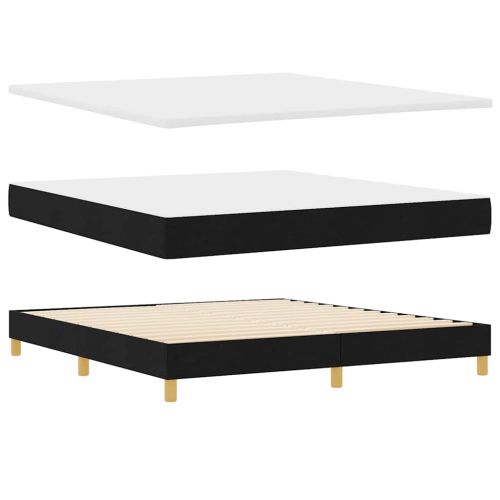 Легло с пружинирана основа с таблото Черно 180 x 200 cm текстил