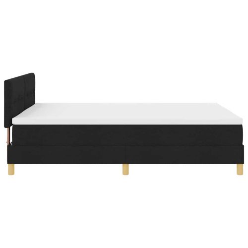 LED кутия за пружини с легло Черен 140 x 190 cm текстил