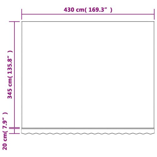 Резервно платнище за тенти, разноцветни ивици, 4,5x3,5 м