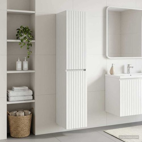 Стенно Баня Кабинет Бял гланц 33 x 34,5 x 160 см