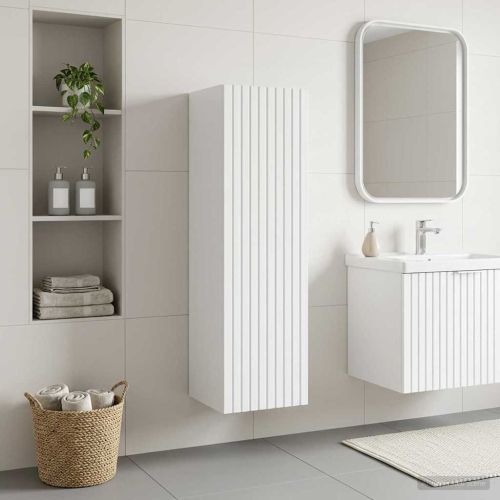 Стенно Баня Кабинет Бял гланц 33 x 34,5 x 60 см