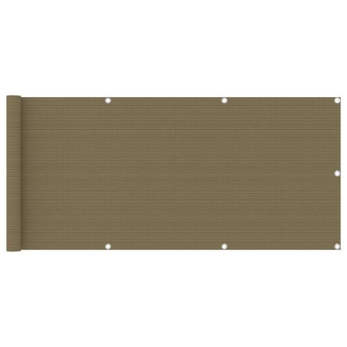 Балконски параван, таупе, 75x600 см, HDPE