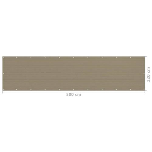 Балконски параван, таупе, 120x500 см, HDPE