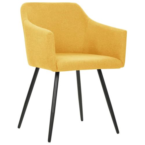 323100 Dining Chairs 2 pcs Yellow Fabric