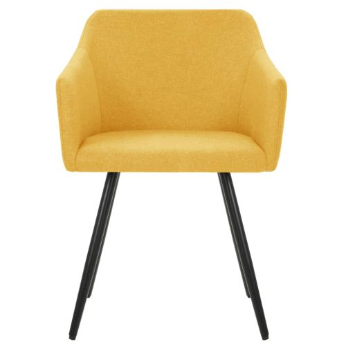 323100 Dining Chairs 2 pcs Yellow Fabric