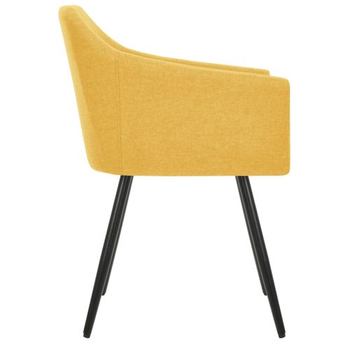 323100 Dining Chairs 2 pcs Yellow Fabric