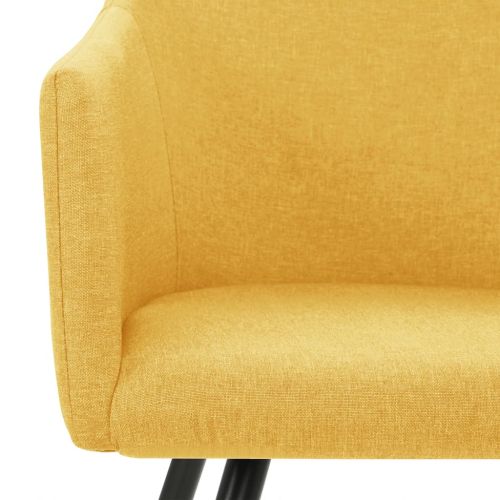 323100 Dining Chairs 2 pcs Yellow Fabric