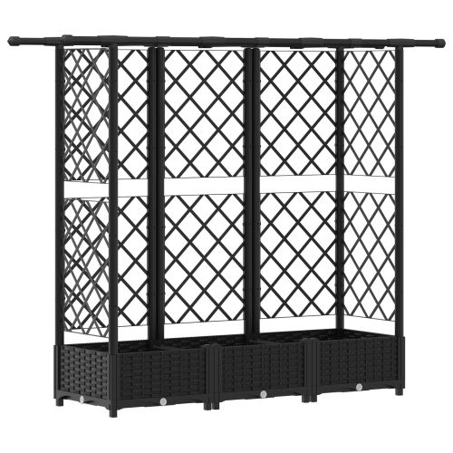 Повдигнато легло с решетка и покривка Черен 164 x 40 x 123 см