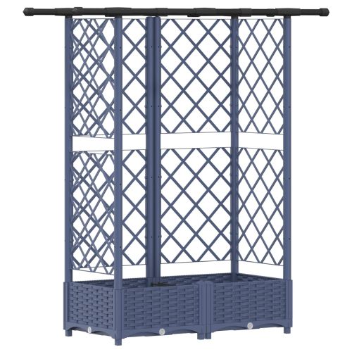 Повдигнато легло с решетка и покривка Сив 124 x 40 x 123 см ПП