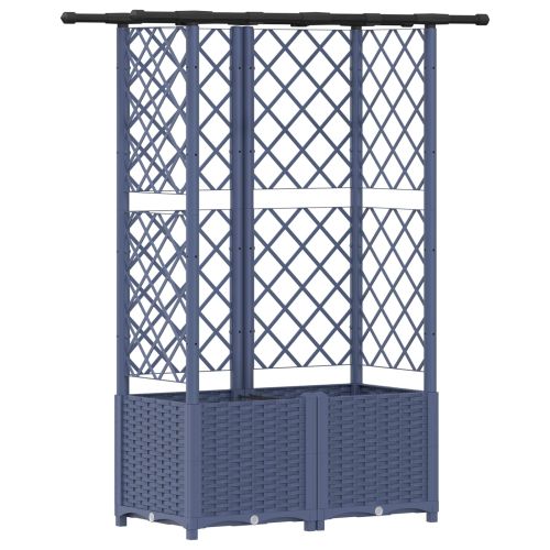 Повдигнато легло с решетка и покривка Сив 124 x 40 x 138 см ПП