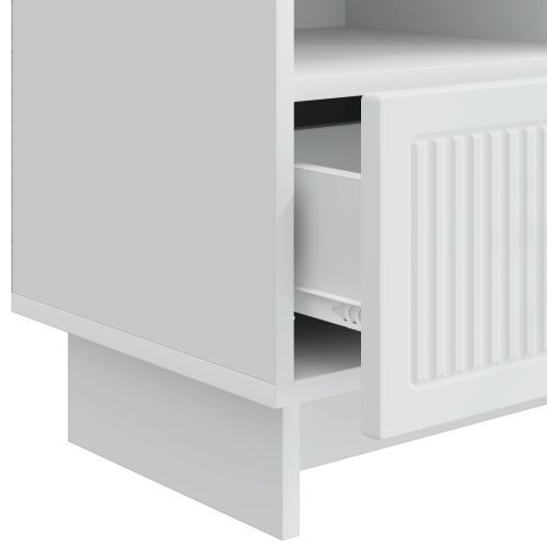 ТВ шкаф с чекмедже Бяло 102 x 34,5 x 50 см Инженерна дървесина