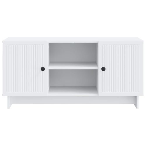 ТВ шкаф 102 x 34,5 x 50 см Бяло Инженерна дървесина