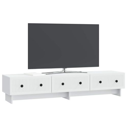 ТВ шкаф с чекмедже Бяло 147 x 34,5 x 30 см Инженерна дървесина