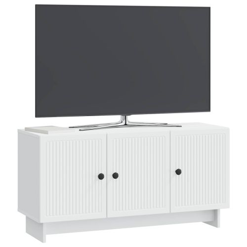 ТВ шкаф Бяло 99 x 34,5 x 50 см Инженерна дървесина