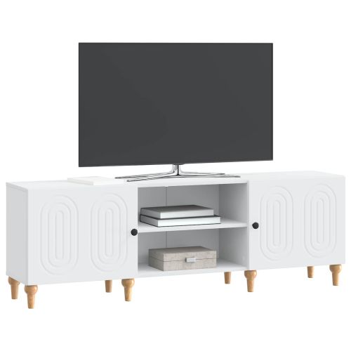 ТВ шкаф Бяло 150 x 31 x 50 см Инженерна дървесина