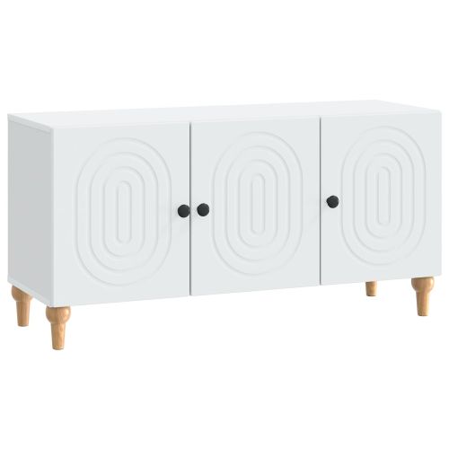 ТВ шкаф Бяло 99 x 34,5 x 50 см Инженерна дървесина