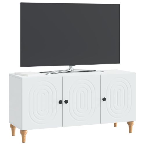 ТВ шкаф Бяло 99 x 34,5 x 50 см Инженерна дървесина