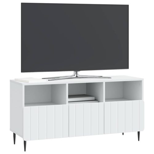 ТВ шкаф с чекмедже Бяло 102 x 34,5 x 50 см Инженерна дървесина