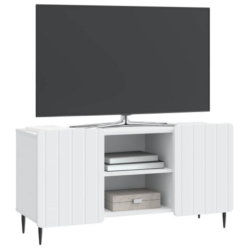 ТВ шкаф Бяло 102 x 34,5 x 52 см Инженерна дървесина