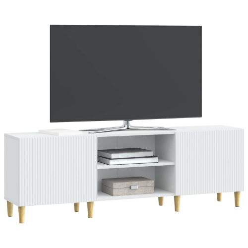 ТВ шкаф Бяло 150 x 31 x 50 см Инженерна дървесина