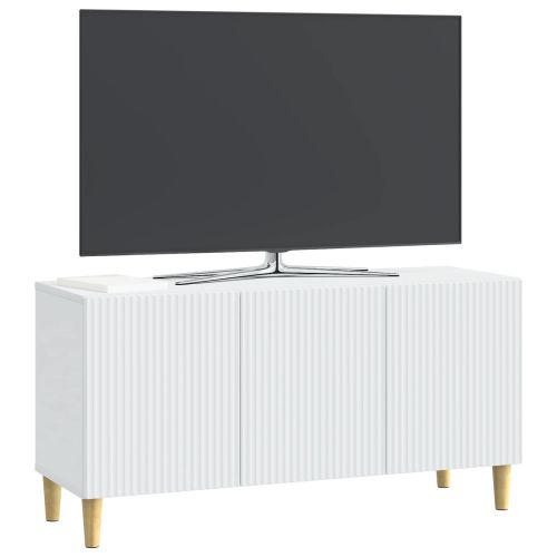 ТВ шкаф Бяло 99 x 34,5 x 50 см Инженерна дървесина