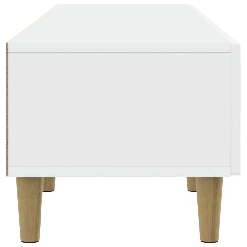 ТВ шкаф 147 x 34,5 x 30 см Бяло Инженерна дървесина