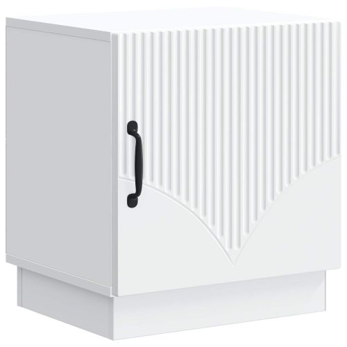 Нощно шкафче Бяло 43 x 34,5 x 47 см Инженерна дървесина
