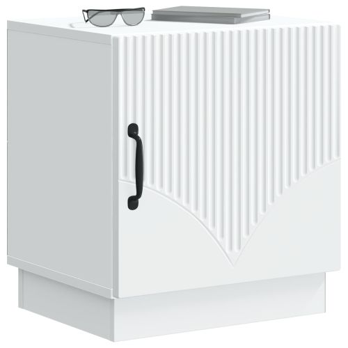 Нощно шкафче Бяло 43 x 34,5 x 47 см Инженерна дървесина
