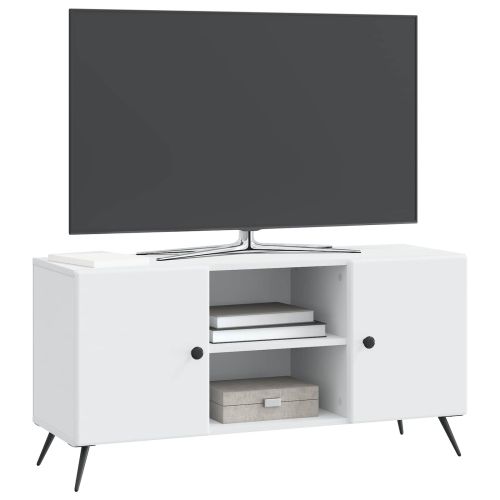 ТВ шкаф Бяло 102 x 34,5 x 50 см Инженерна дървесина