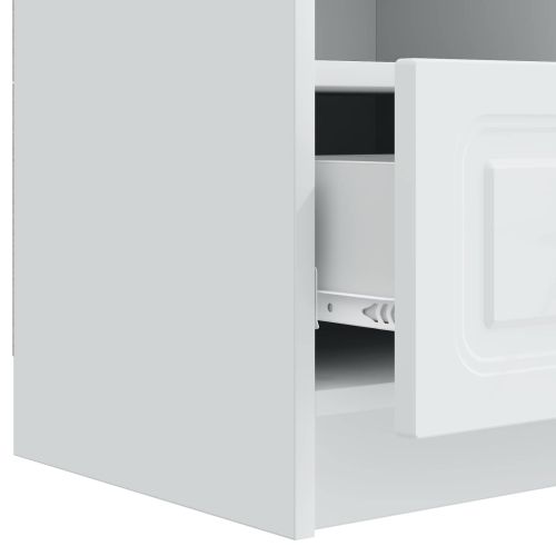 ТВ шкаф с чекмедже Бяло 102 x 34,5 x 47 см Инженерна дървесина
