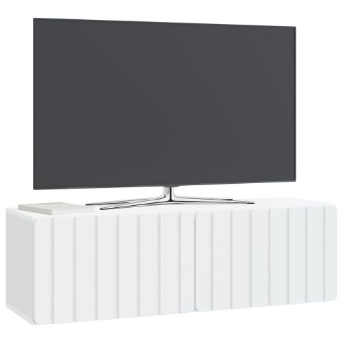 Стенно монтиран ТВ шкаф Монтиране на стена Бяло 98 x 31 x 30 см