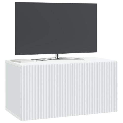 Стенно монтиран ТВ шкаф Бяло 59,5 x 31 x 30 см